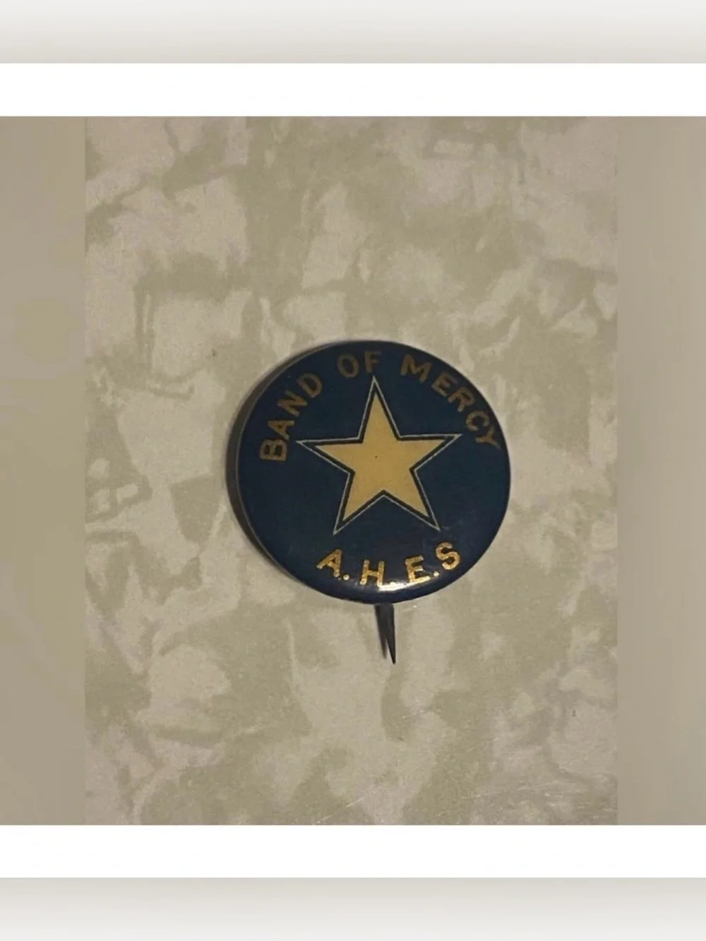 Vintage Band of Mercy Small Button Pin #7631
